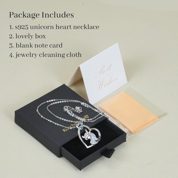 925 Sterling Silver Multicolored Trendy Unicorn Necklace for Women Girls Kids - Picture 7 of 7